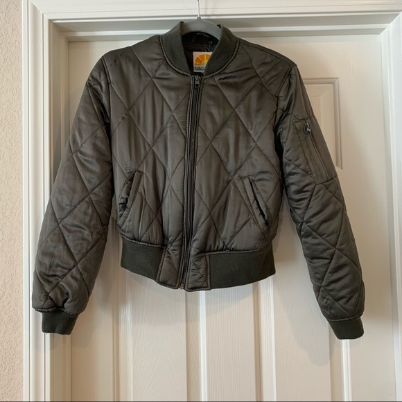 C&C California Jackets & Blazers - S C & C California Olive Green Bomber Jacket